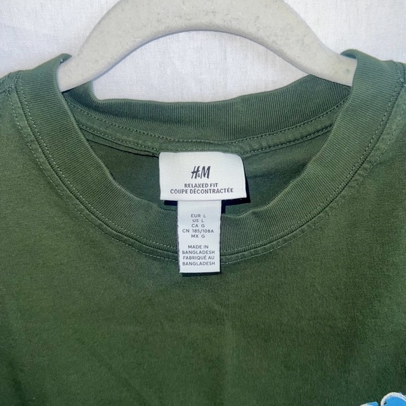 H&M Mens ‘Talk To Me’ Floral Relaxed Fit Printed Tee, L - Picture 4 of 6